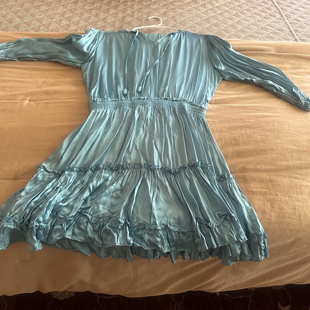 Walker and Wade Ibiza baby blue silk dress